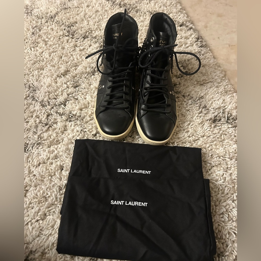 Saint Laurent Black Leather High-Tops